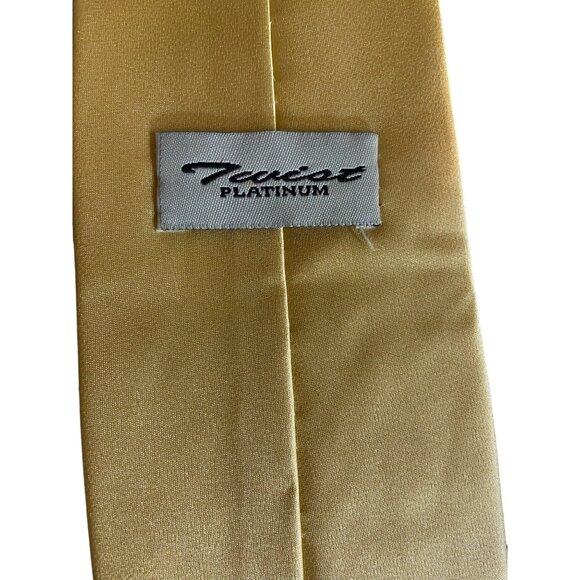 Twist  Platinum Mens Gold Necktie Classic Style Dad Gift Retro Corpcore - Picture 4 of 5